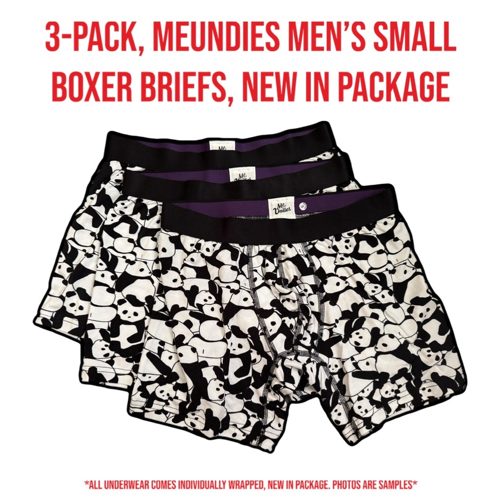 3-Pack, MeUndies Men's Boxer Briefs, New in Package, Individually Wrapped